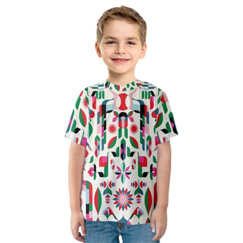 Abstract Peacock Kids  Sport Mesh Tee by Nexatart