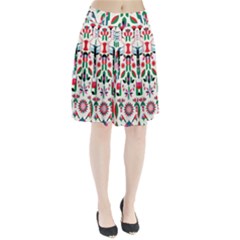 Abstract Peacock Pleated Skirt by Nexatart