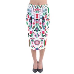 Abstract Peacock Velvet Midi Pencil Skirt by Nexatart