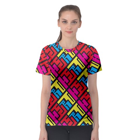 Hert Graffiti Pattern Women s Sport Mesh Tee by Nexatart