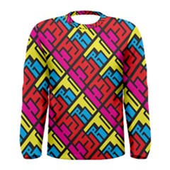 Hert Graffiti Pattern Men s Long Sleeve Tee