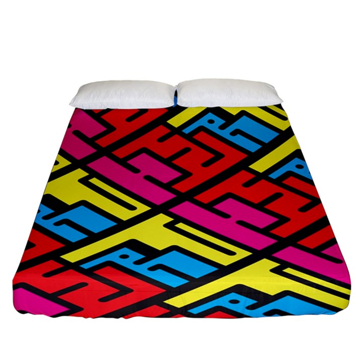 Hert Graffiti Pattern Fitted Sheet (King Size)