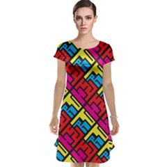 Hert Graffiti Pattern Cap Sleeve Nightdress by Nexatart