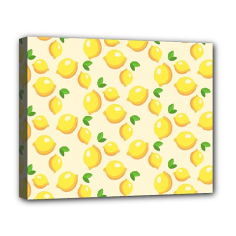 Lemons Pattern Deluxe Canvas 20  X 16   by Nexatart