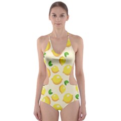 Lemons Pattern Cut-out One Piece Swimsuit by Nexatart