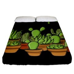 Cactus - Dont Be A Prick Fitted Sheet (king Size) by Valentinaart