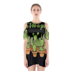 Cactus - Dont Be A Prick Shoulder Cutout One Piece by Valentinaart