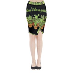 Cactus - Dont Be A Prick Midi Wrap Pencil Skirt by Valentinaart