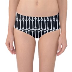 Bones  Mid-waist Bikini Bottoms by Valentinaart