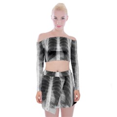 X Ray Off Shoulder Top With Skirt Set