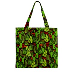 Cactus Zipper Grocery Tote Bag by Valentinaart