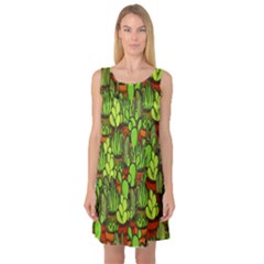 Cactus Sleeveless Satin Nightdress by Valentinaart