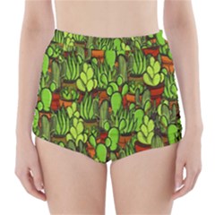 Cactus High-waisted Bikini Bottoms by Valentinaart