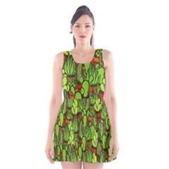 Cactus Scoop Neck Skater Dress by Valentinaart