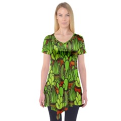 Cactus Short Sleeve Tunic  by Valentinaart