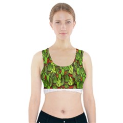 Cactus Sports Bra With Pocket by Valentinaart