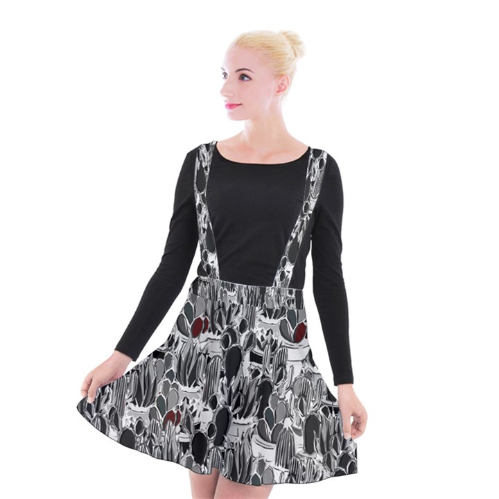 Cactus Suspender Skater Skirt