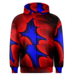 Space Red Blue Black Line Light Men s Zipper Hoodie by Mariart