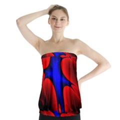 Space Red Blue Black Line Light Strapless Top