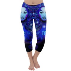 Sign Virgo Zodiac Capri Winter Leggings  by Mariart