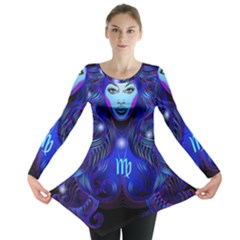 Sign Virgo Zodiac Long Sleeve Tunic  by Mariart