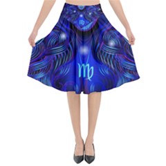 Sign Virgo Zodiac Flared Midi Skirt