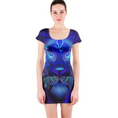 Sign Leo Zodiac Short Sleeve Bodycon Dress by Mariart