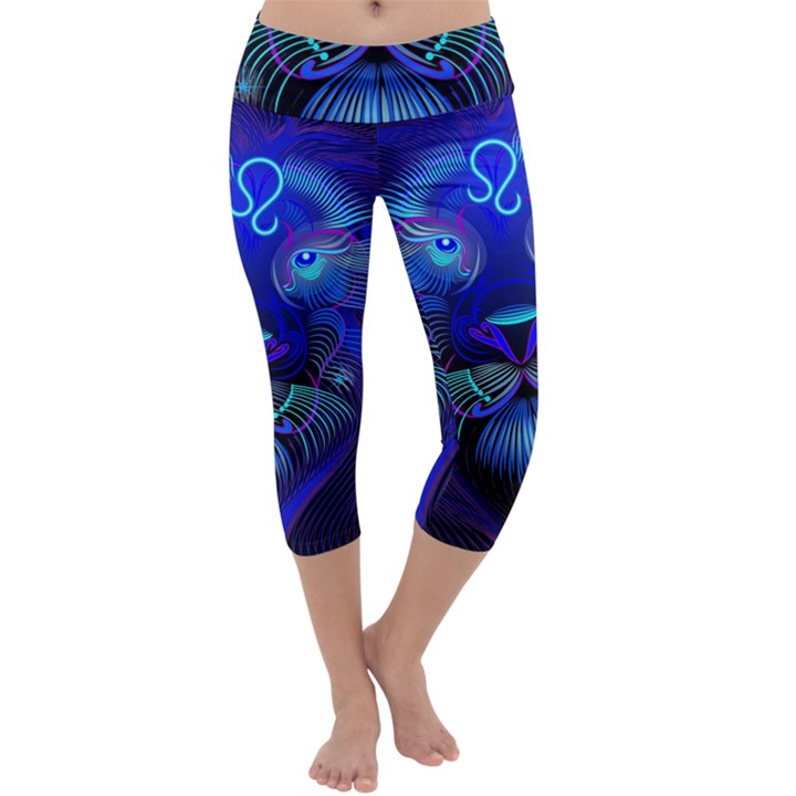 Sign Leo Zodiac Capri Yoga Leggings