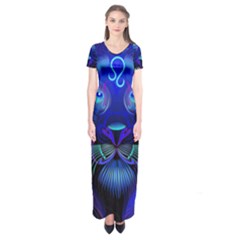 Sign Leo Zodiac Short Sleeve Maxi Dress by Mariart