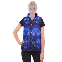 Sign Leo Zodiac Women s Button Up Puffer Vest by Mariart