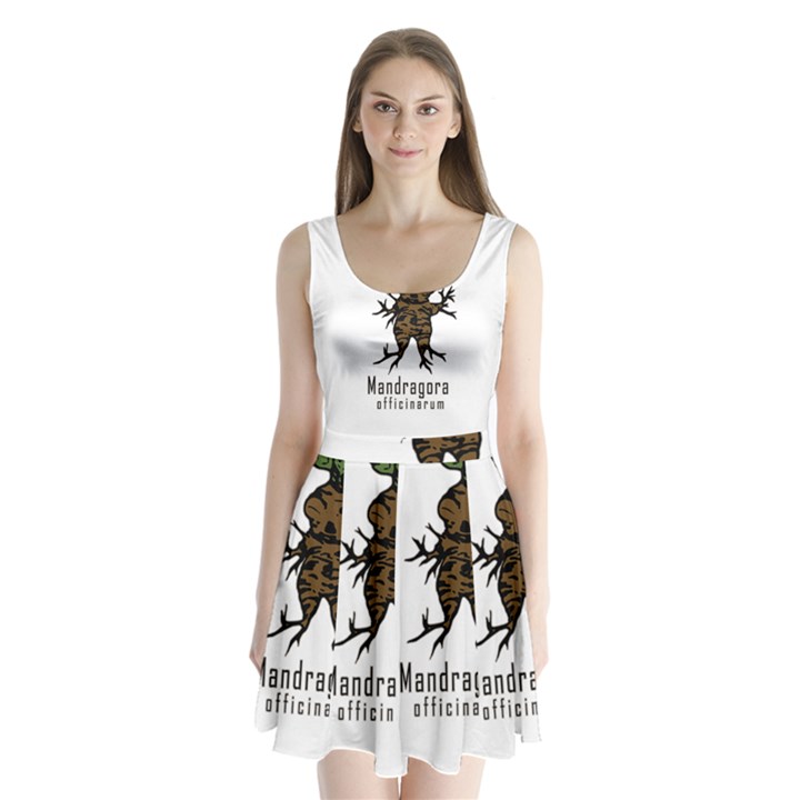 Mandrake plant Split Back Mini Dress 