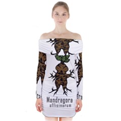 Mandrake Plant Long Sleeve Off Shoulder Dress by Valentinaart