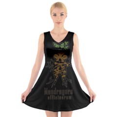 Mandrake Plant V-neck Sleeveless Skater Dress by Valentinaart