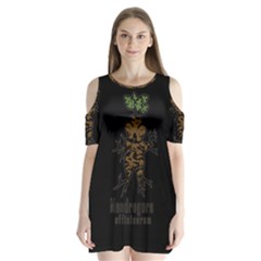 Mandrake Plant Shoulder Cutout Velvet  One Piece