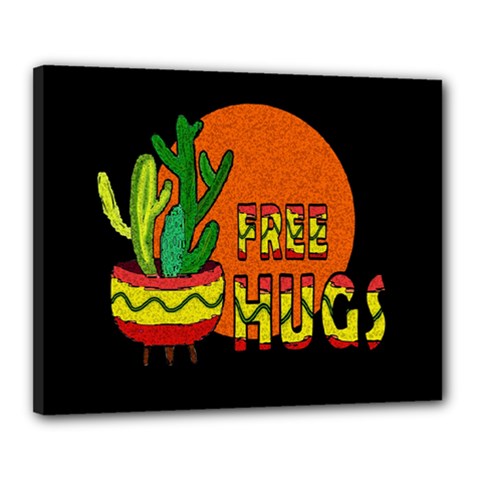 Cactus - Free Hugs Canvas 20  X 16  by Valentinaart