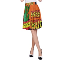 Cactus - Free Hugs A-line Skirt by Valentinaart