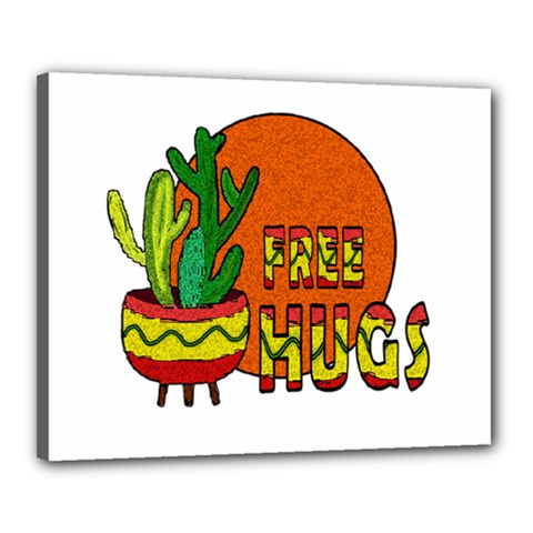 Cactus - Free Hugs Canvas 20  X 16  by Valentinaart