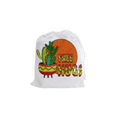 Cactus - Free Hugs Drawstring Pouches (small)  by Valentinaart