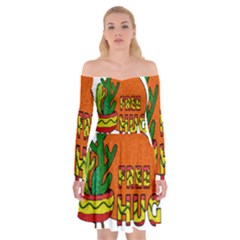 Cactus - Free Hugs Off Shoulder Skater Dress