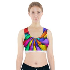 Star Flower Color Rainbow Sports Bra With Pocket