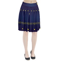 Star Moon Good Night Blue Sky Yellow Light Pleated Skirt by Mariart