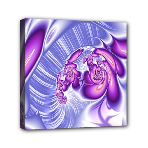 Space Stone Purple Silver Wave Chevron Mini Canvas 6  X 6  by Mariart