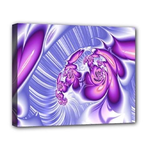 Space Stone Purple Silver Wave Chevron Deluxe Canvas 20  X 16  