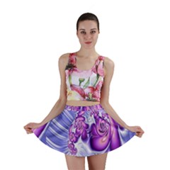 Space Stone Purple Silver Wave Chevron Mini Skirt by Mariart