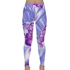 Space Stone Purple Silver Wave Chevron Classic Yoga Leggings by Mariart