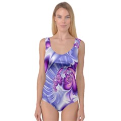 Space Stone Purple Silver Wave Chevron Princess Tank Leotard  by Mariart