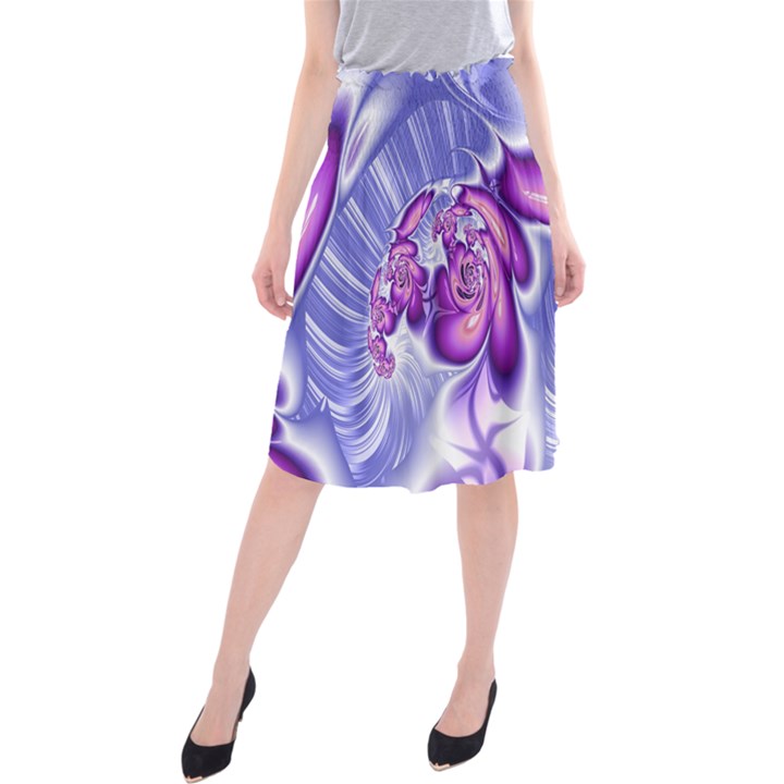 Space Stone Purple Silver Wave Chevron Midi Beach Skirt