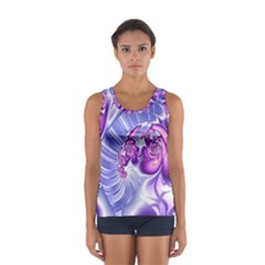 Space Stone Purple Silver Wave Chevron Women s Sport Tank Top  by Mariart