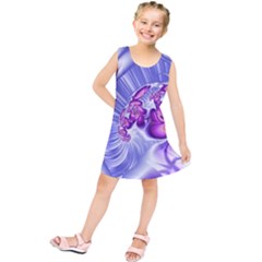 Space Stone Purple Silver Wave Chevron Kids  Tunic Dress by Mariart