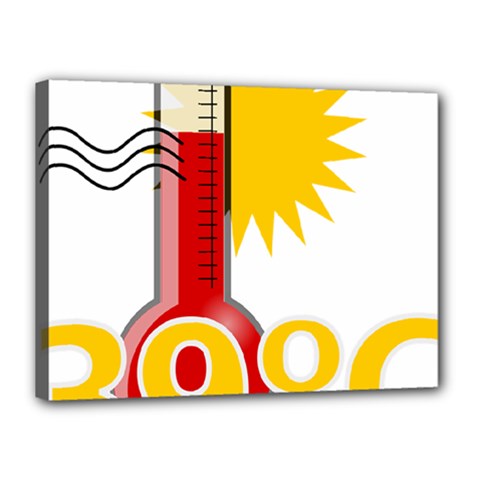 Thermometer Themperature Hot Sun Canvas 16  X 12  by Mariart